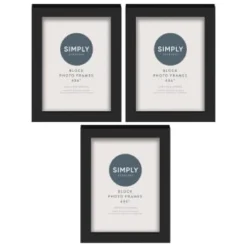 Simply Everyday 4 X 6" Block Frames 3pk - Black