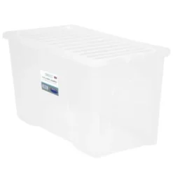 B&M Large Storage Box With Lid 110L - Clear