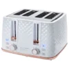 Goodmans Diamond 4 Slice Toaster - White & Rose Gold