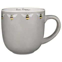 B&M Bee Happy Printed Mugs - 4pk -Home Furnishing Series Store 380506 4pk printed mugs bee happy grey