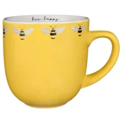 B&M Bee Happy Printed Mugs - 4pk -Home Furnishing Series Store 380506 4pk printed mugs bee happy yellow