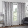 B&M Versailles Silver Crushed Velvet Fully Lined Curtains 66 X 90"